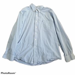 (XXL) Izod Men's Gingham Button Down Dress Shirt Formal Occasion Wedding Dressy